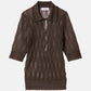 Wave Pattern Knit Polo
