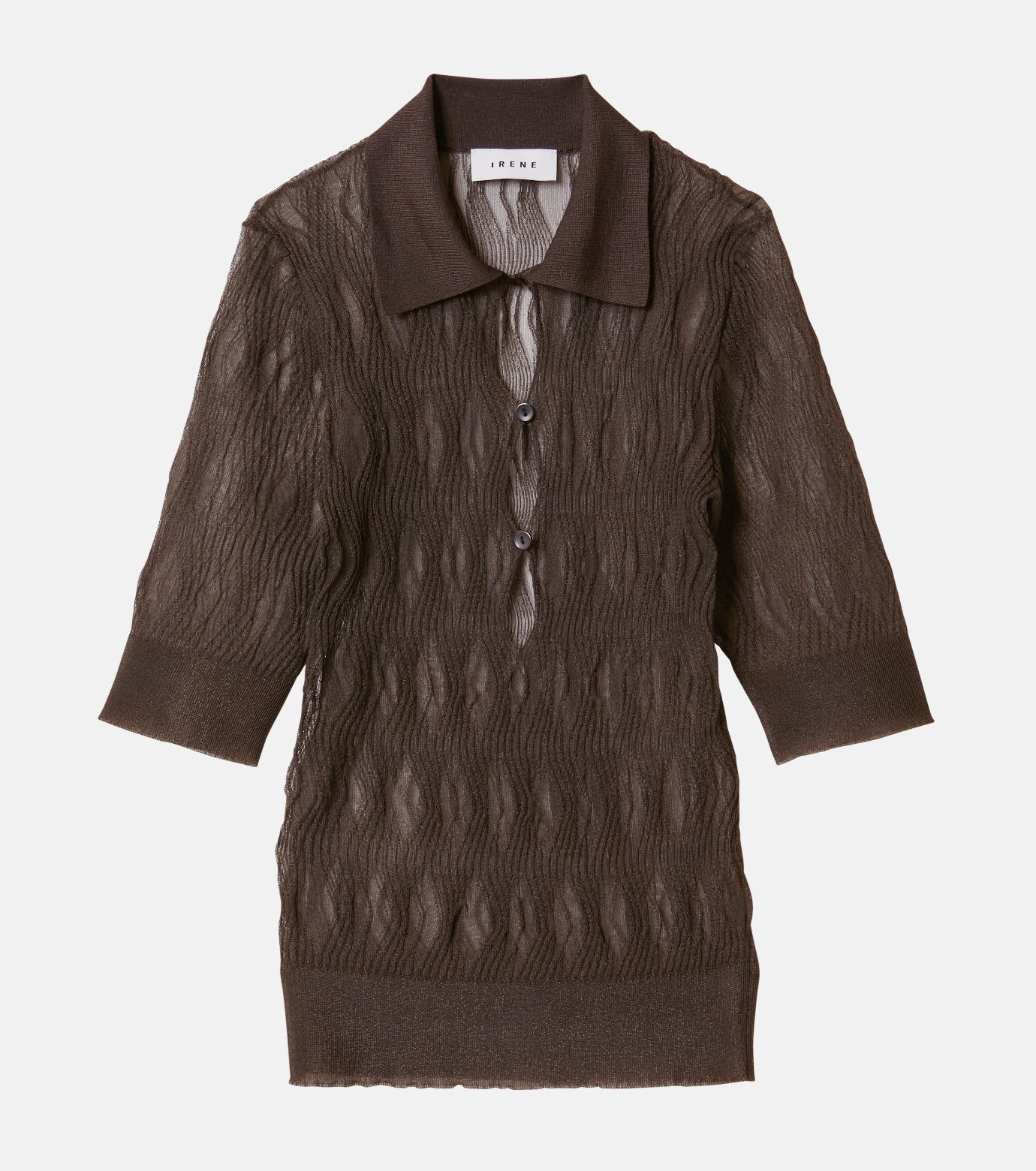 Wave Pattern Knit Polo