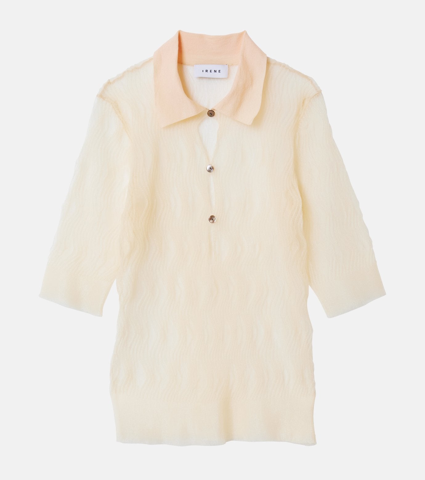 Wave Pattern Knit Polo