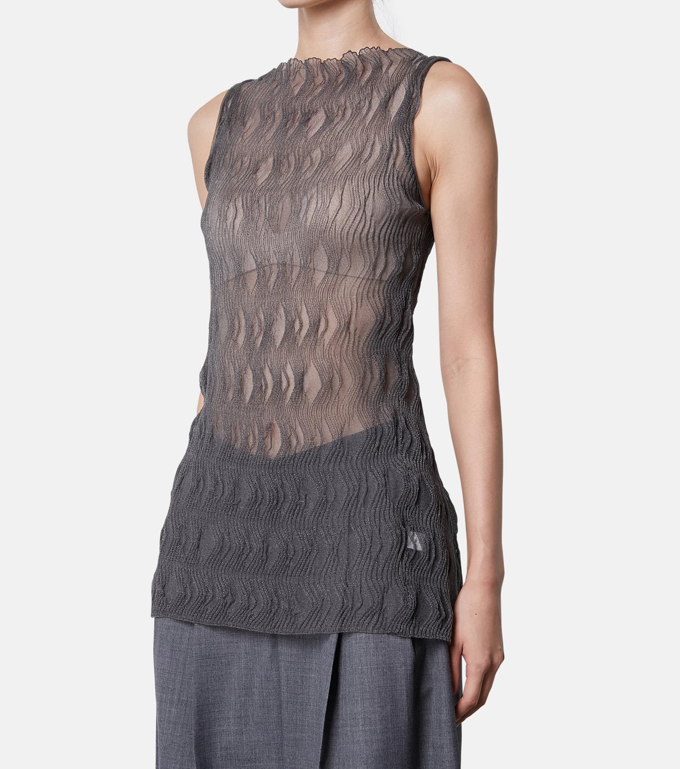 Wave Pattern Knit Tops