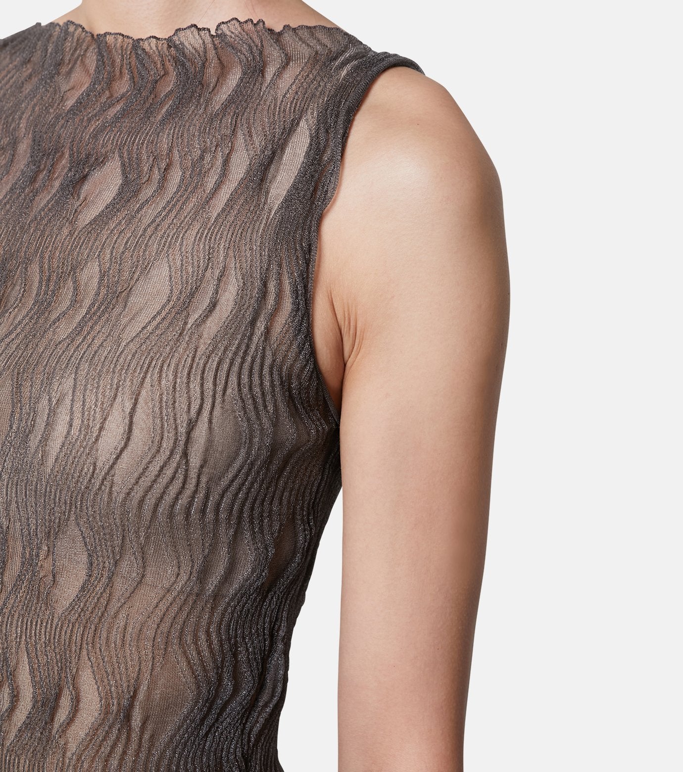 Wave Pattern Knit Tops
