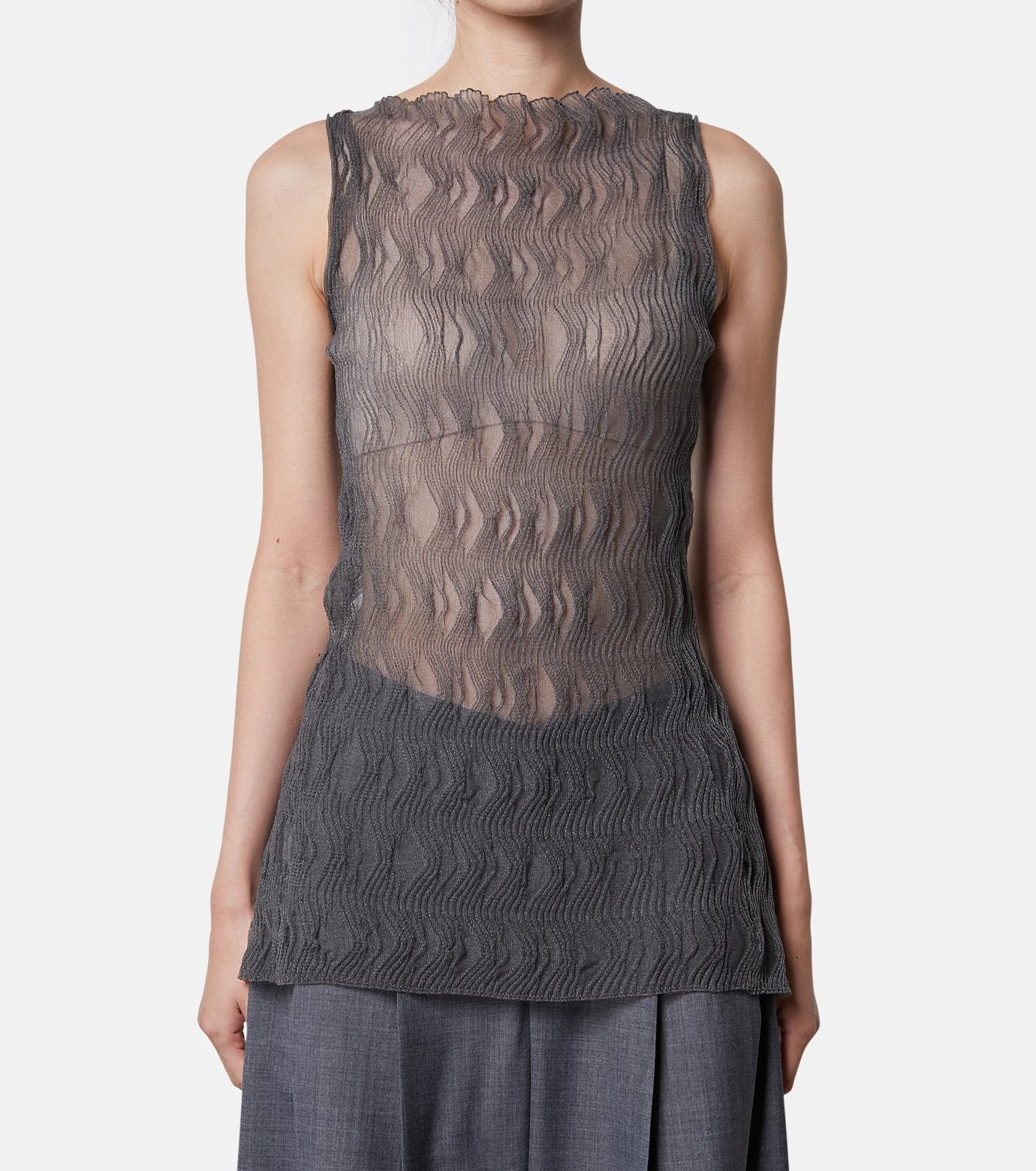 Wave Pattern Knit Tops