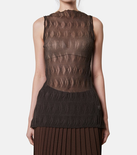 Wave Pattern Knit Tops