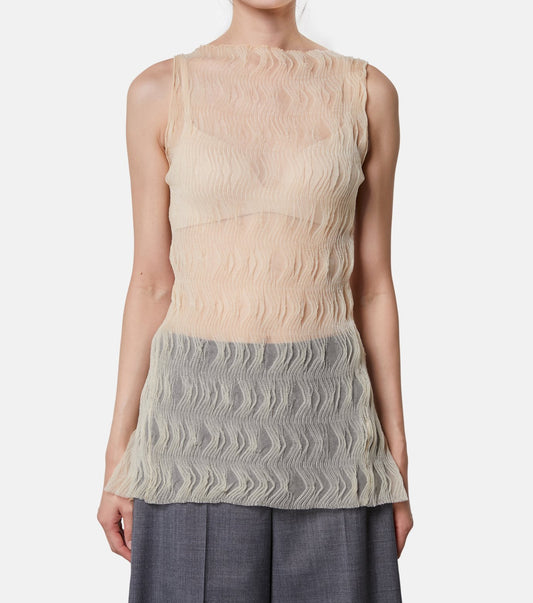 Wave Pattern Knit Tops