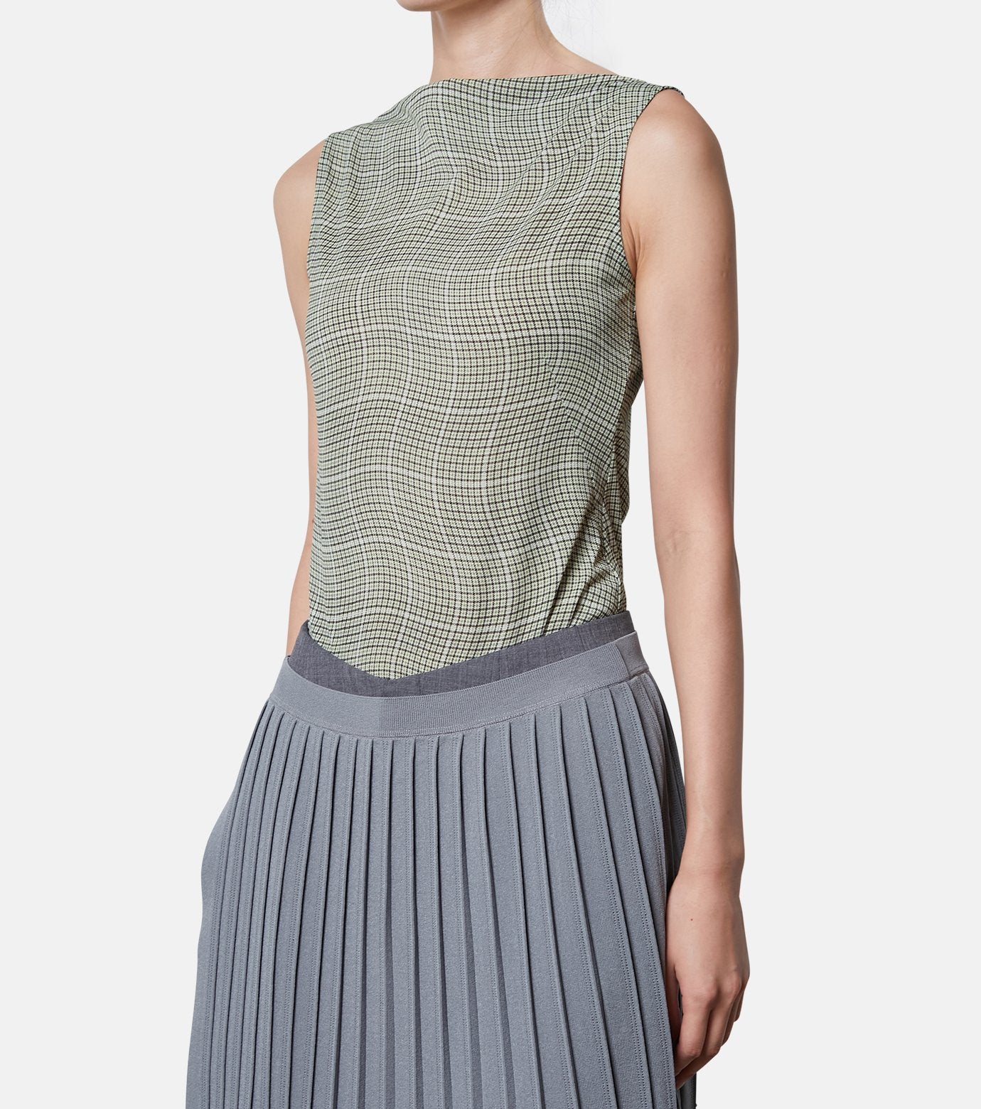 Distorted Check Body Suit Tops