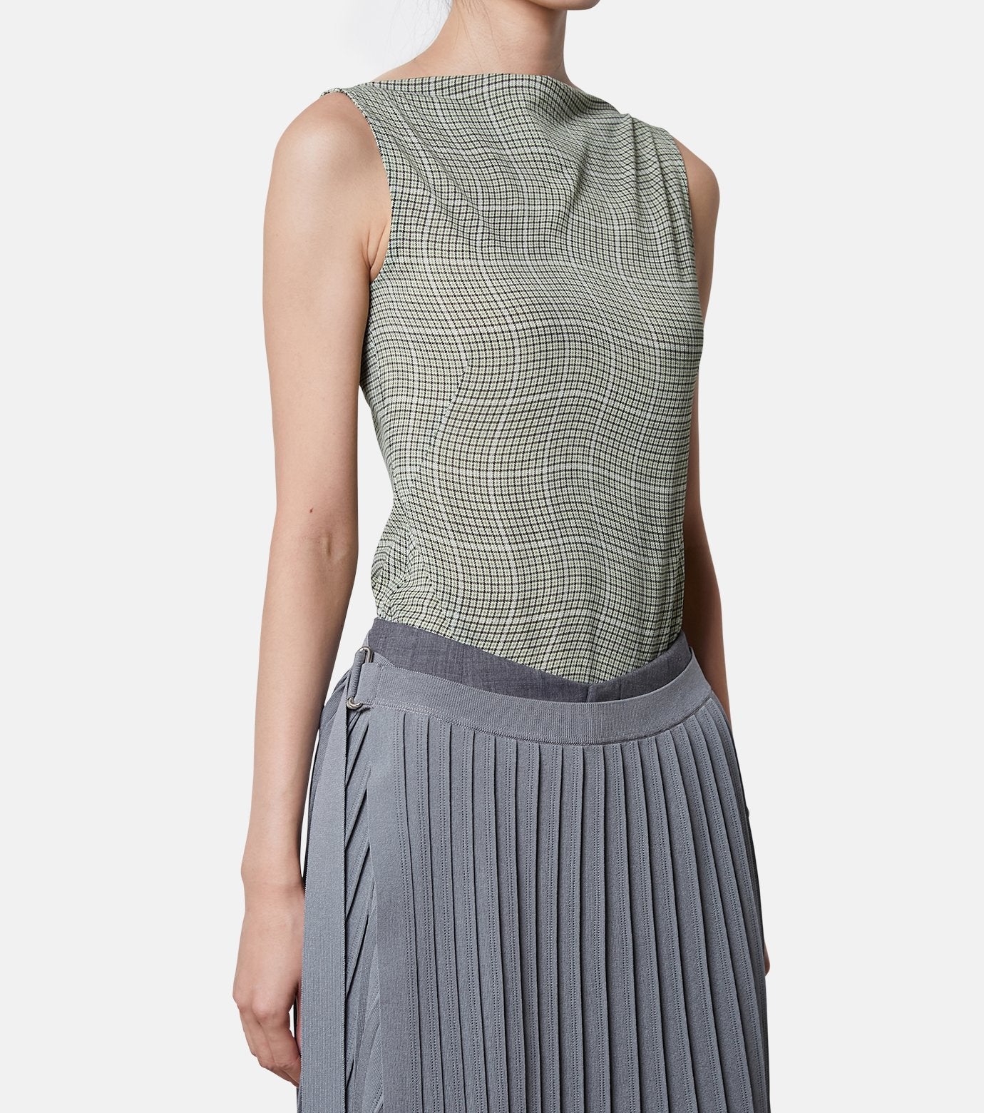 Distorted Check Body Suit Tops