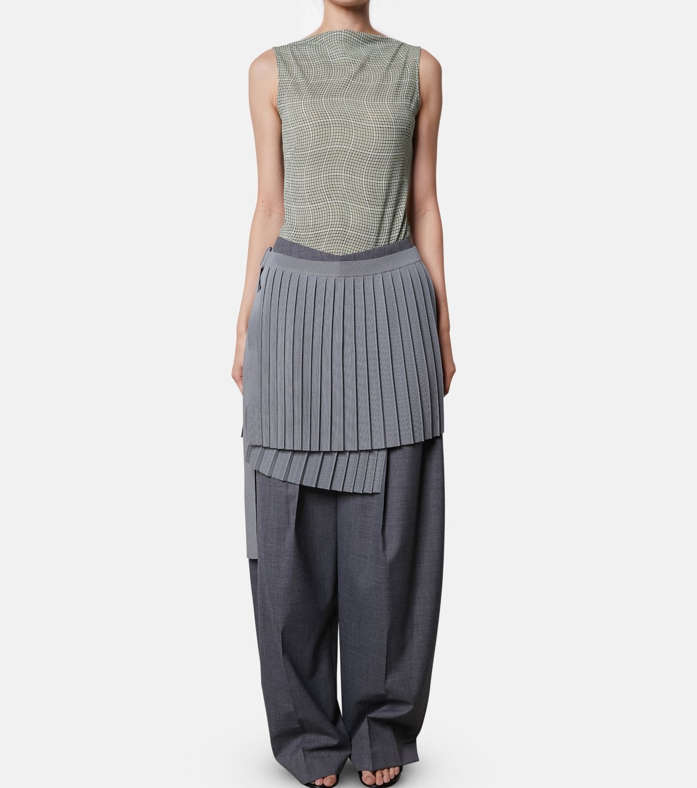 Distorted Check Body Suit Tops