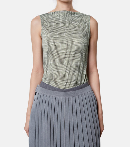 Distorted Check Body Suit Tops