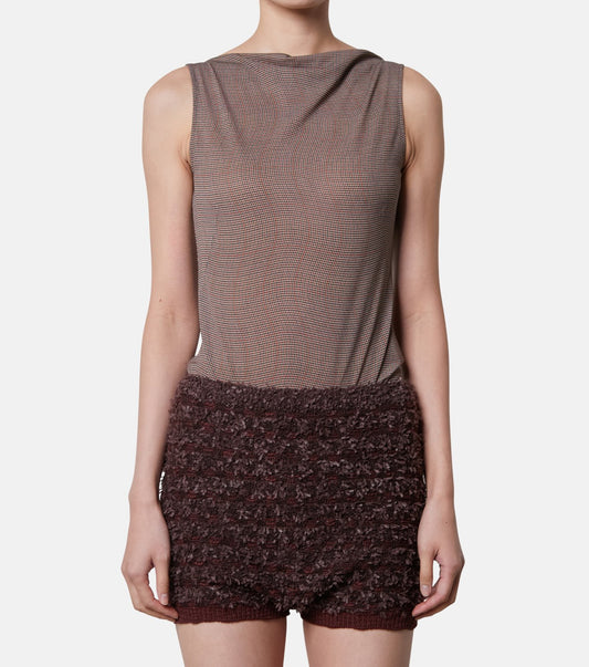 Distorted Check Body Suit Tops