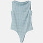 Distorted Check Body Suit Tops