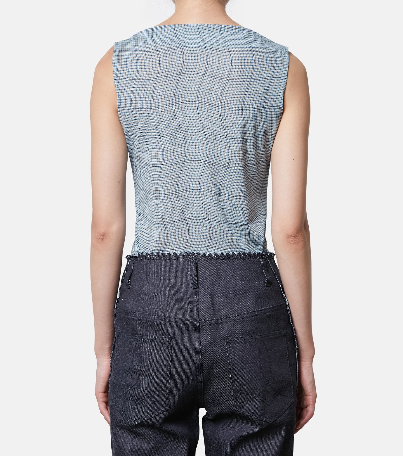 Distorted Check Body Suit Tops