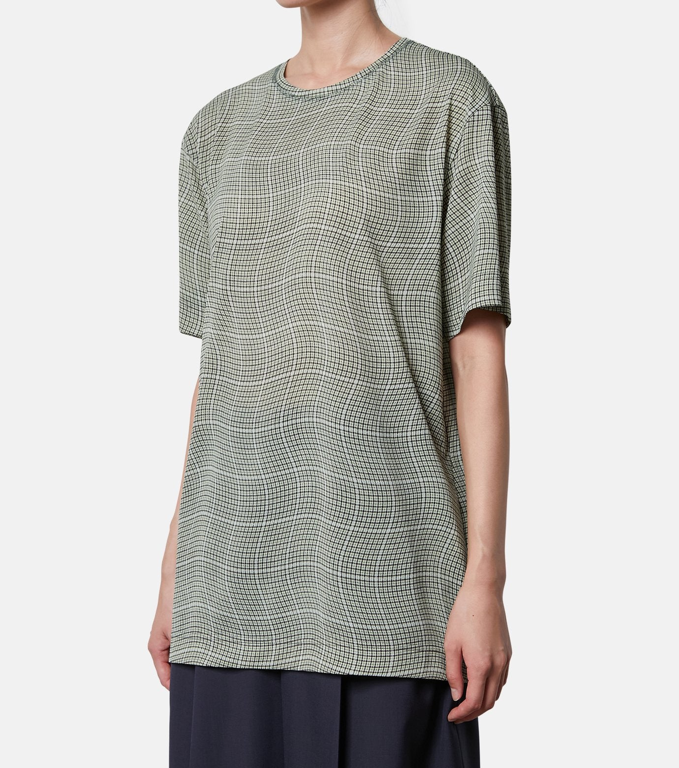 Distorted Check Sheer Tee