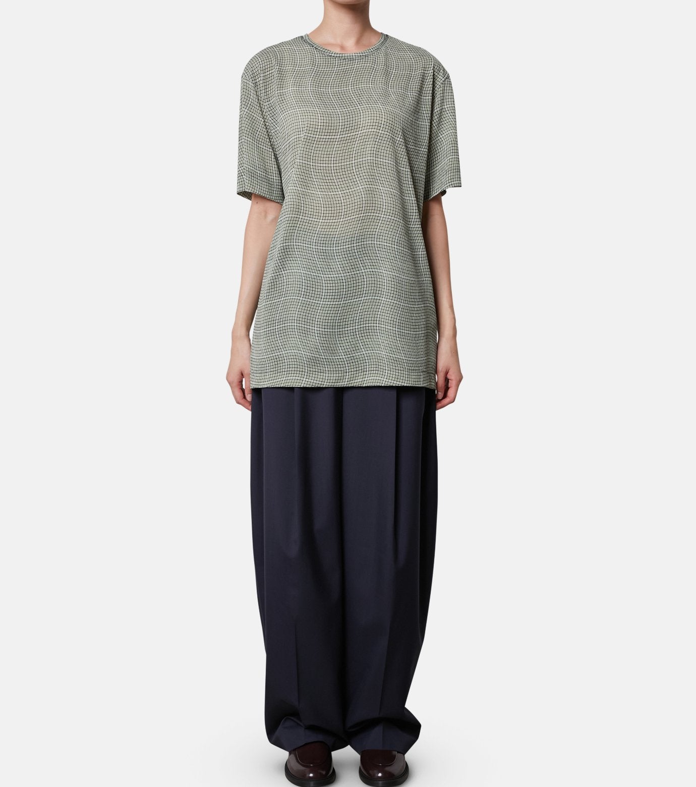 Distorted Check Sheer Tee