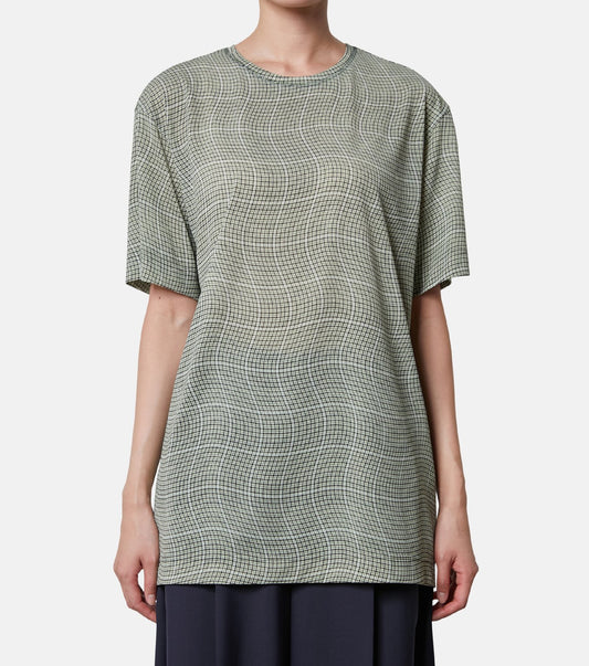 Distorted Check Sheer Tee