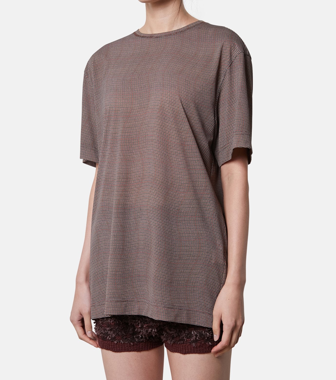Distorted Check Sheer Tee