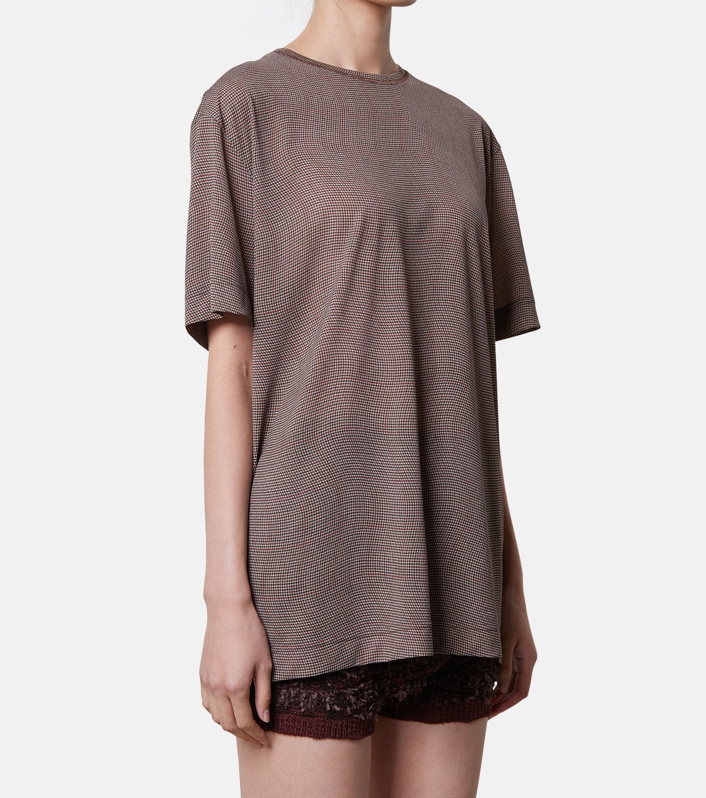Distorted Check Sheer Tee