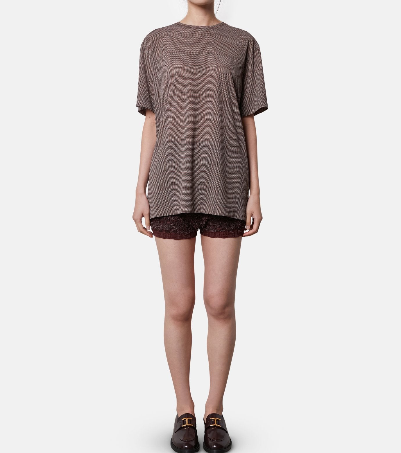 Distorted Check Sheer Tee