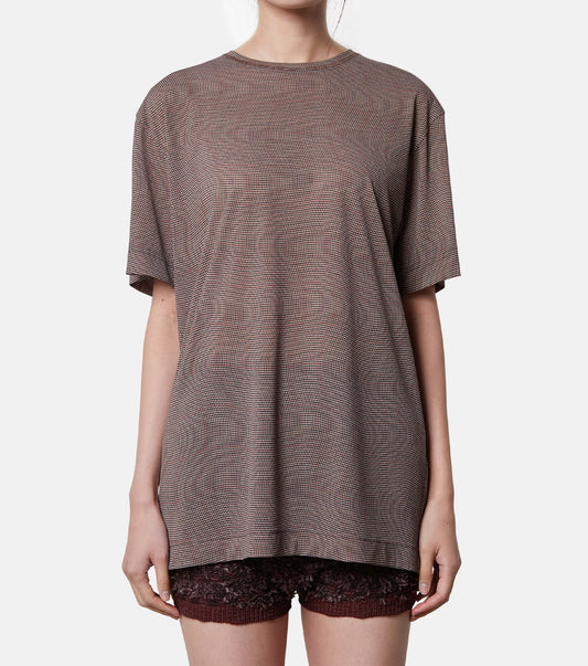 Distorted Check Sheer Tee