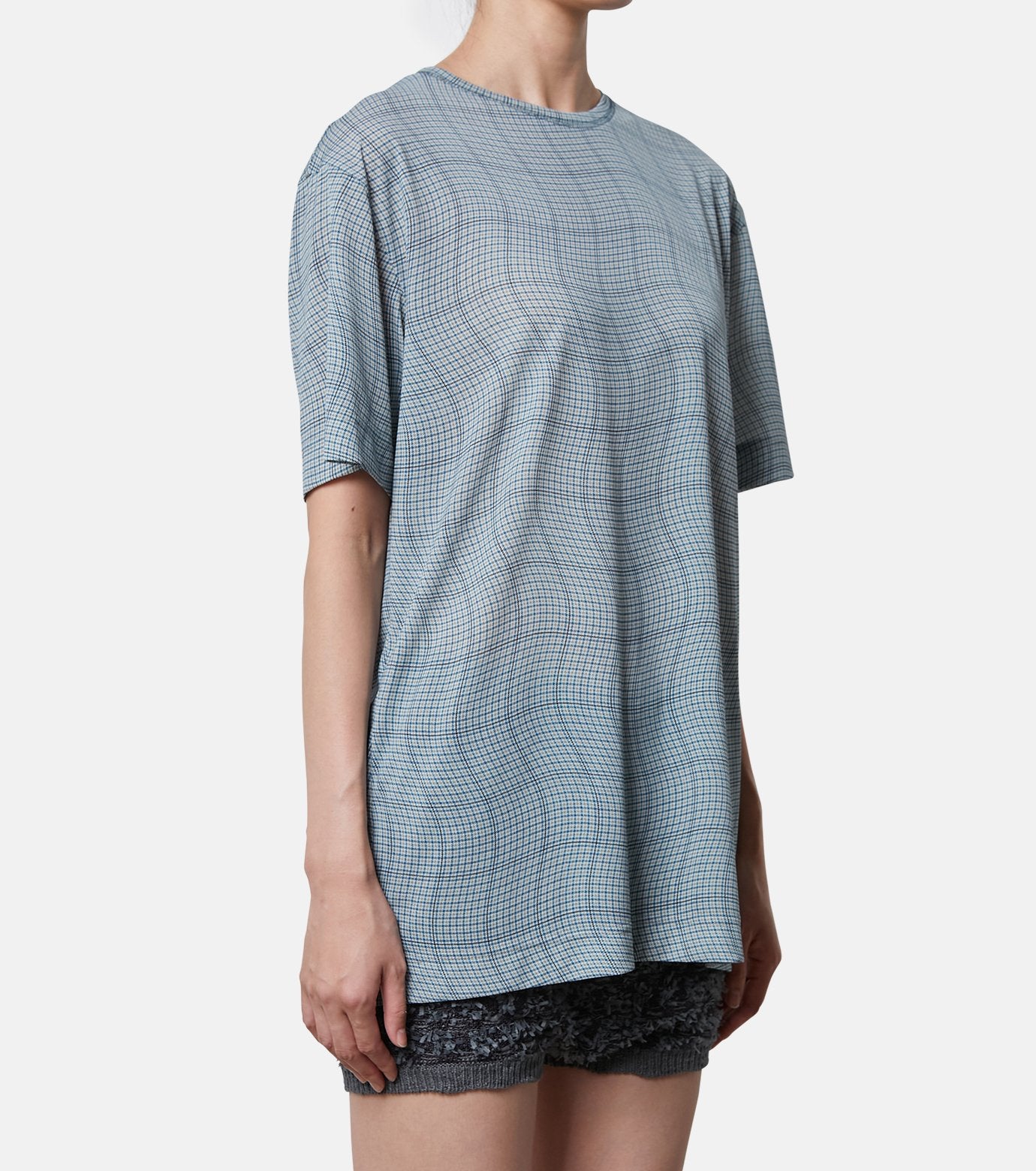 Distorted Check Sheer Tee