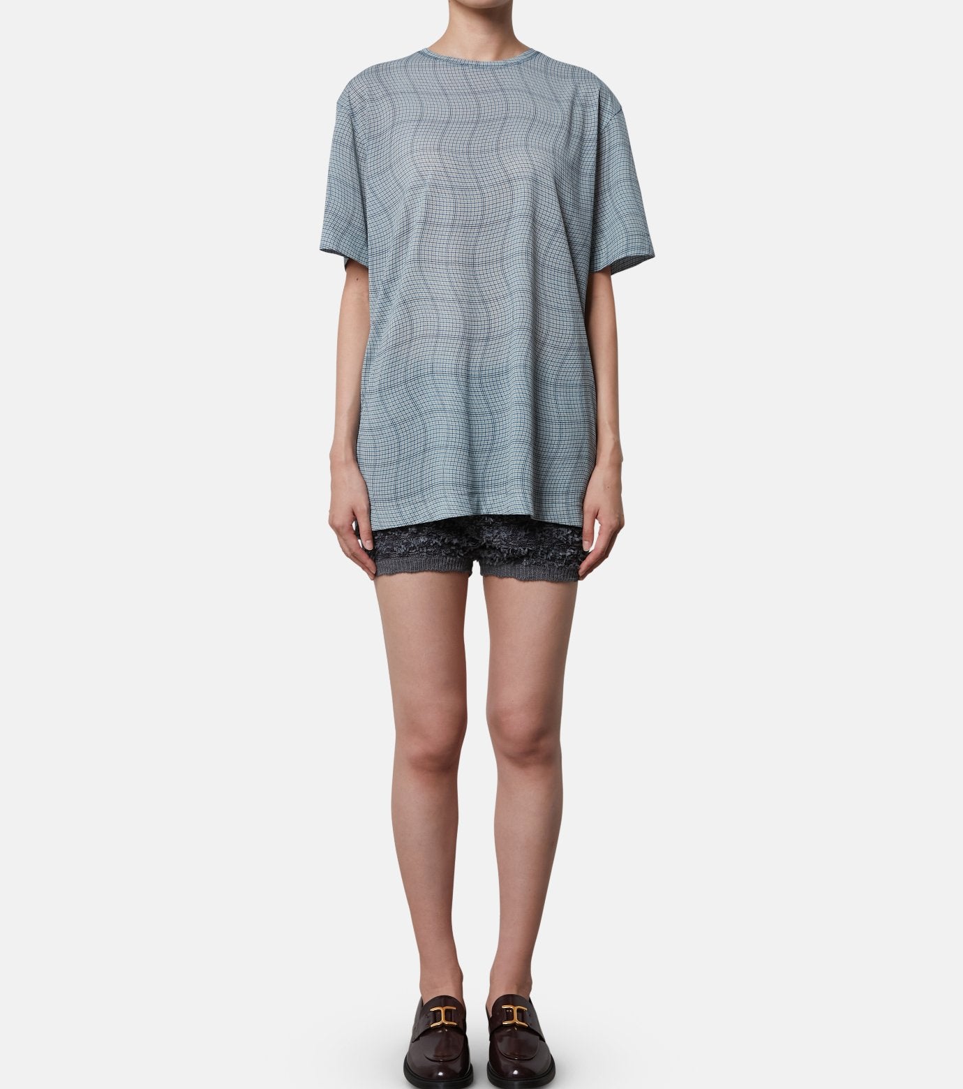 Distorted Check Sheer Tee