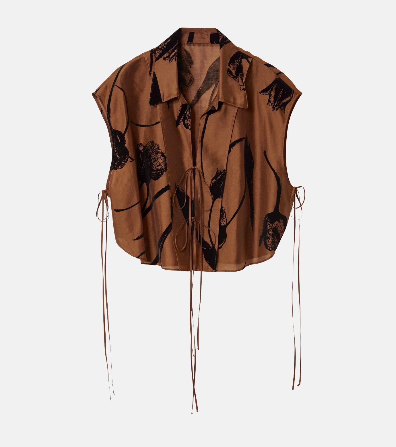 Flocky Print Cropped Shirt