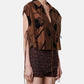 Flocky Print Cropped Shirt