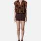 Flocky Print Cropped Shirt