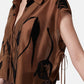 Flocky Print Cropped Shirt