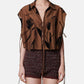 Flocky Print Cropped Shirt