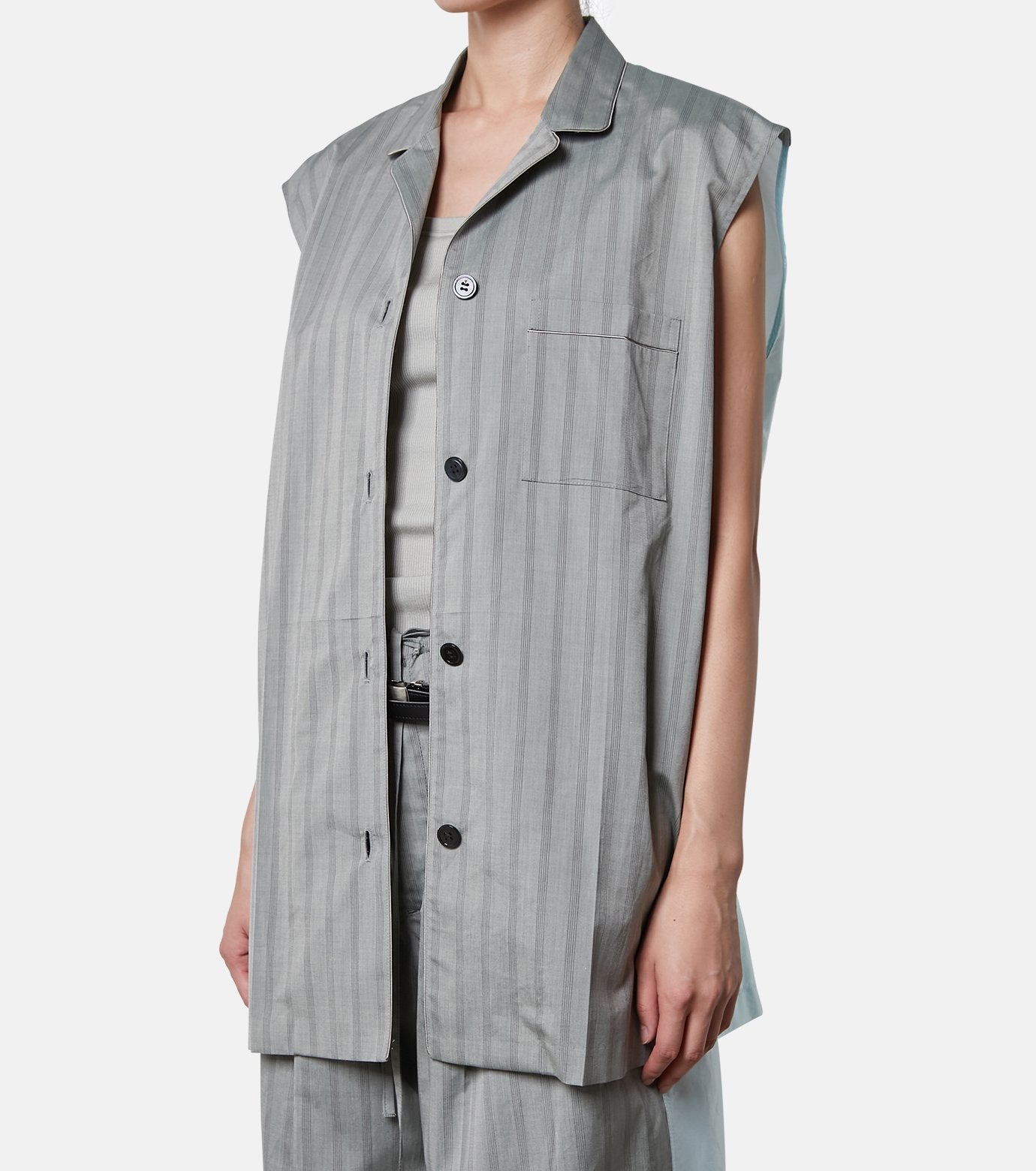 Back Taffeta  Sleeveless Shirt
