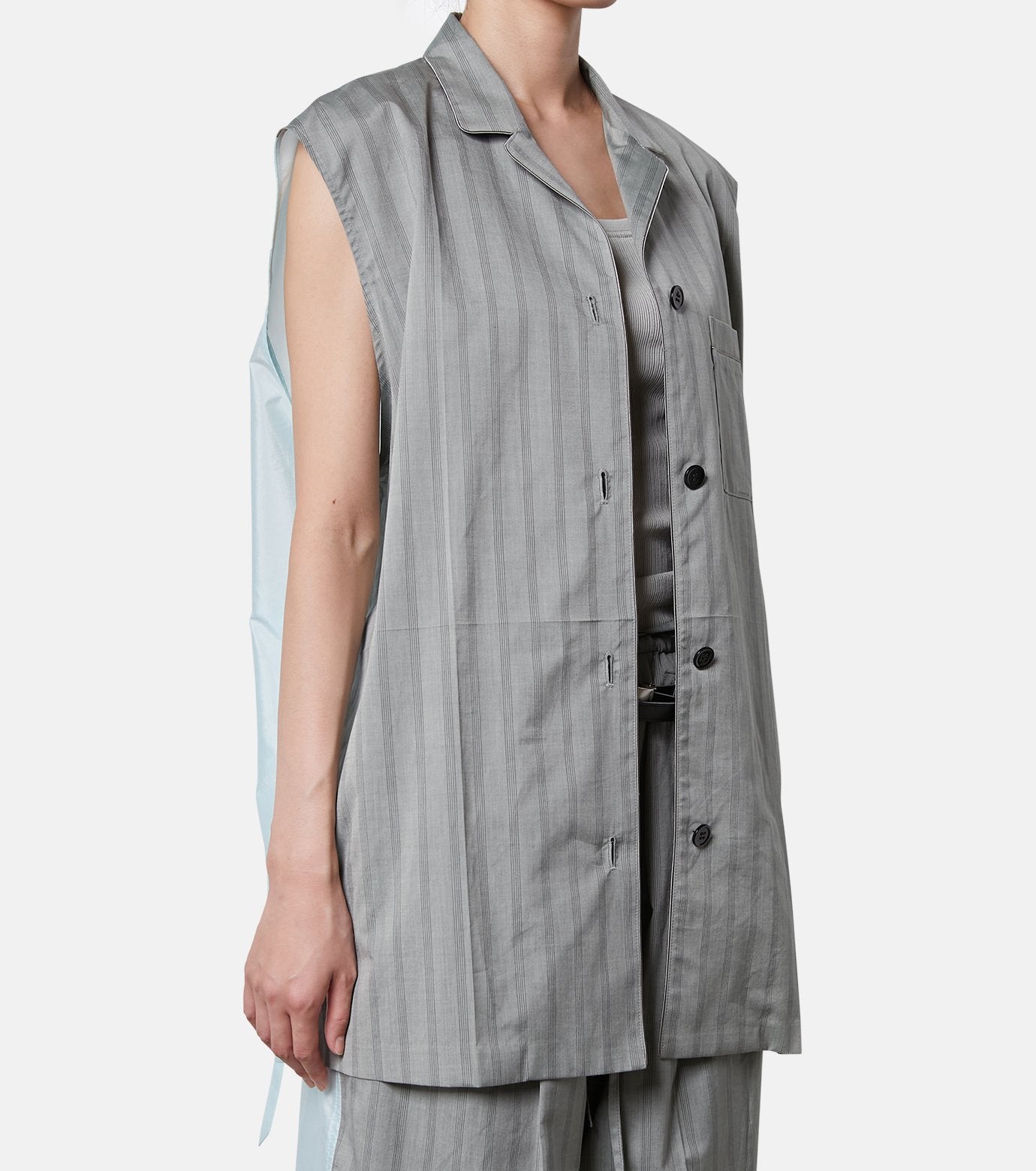 Back Taffeta  Sleeveless Shirt