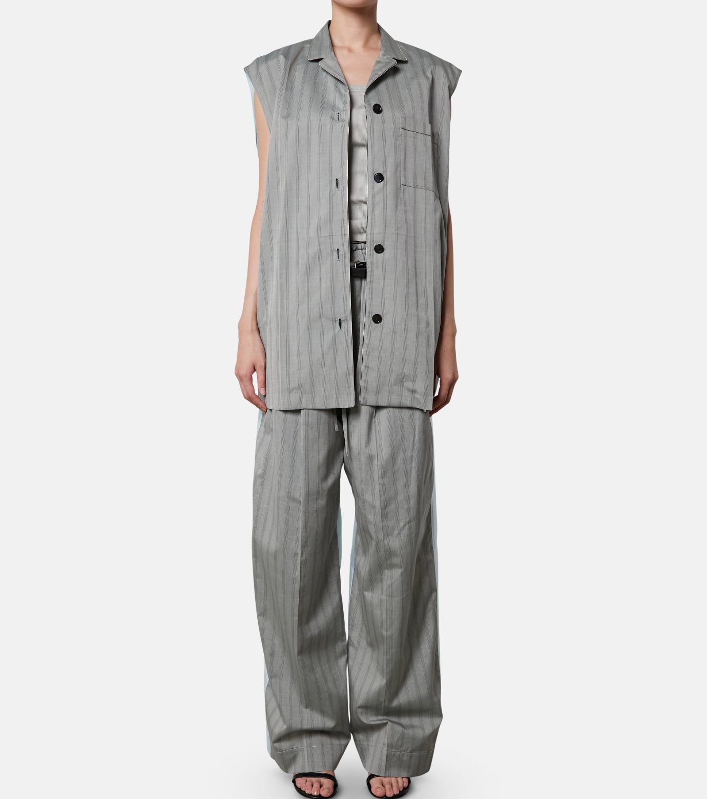 Back Taffeta  Sleeveless Shirt