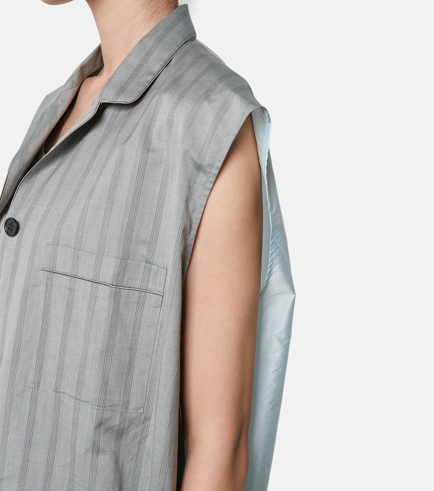 Back Taffeta  Sleeveless Shirt