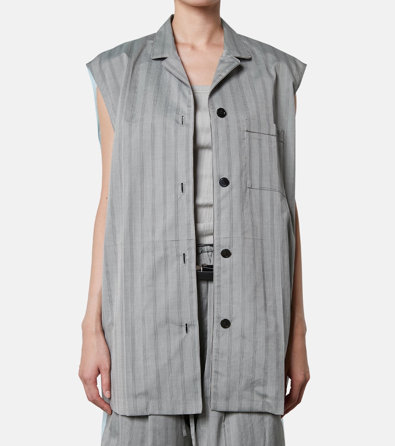 Back Taffeta  Sleeveless Shirt