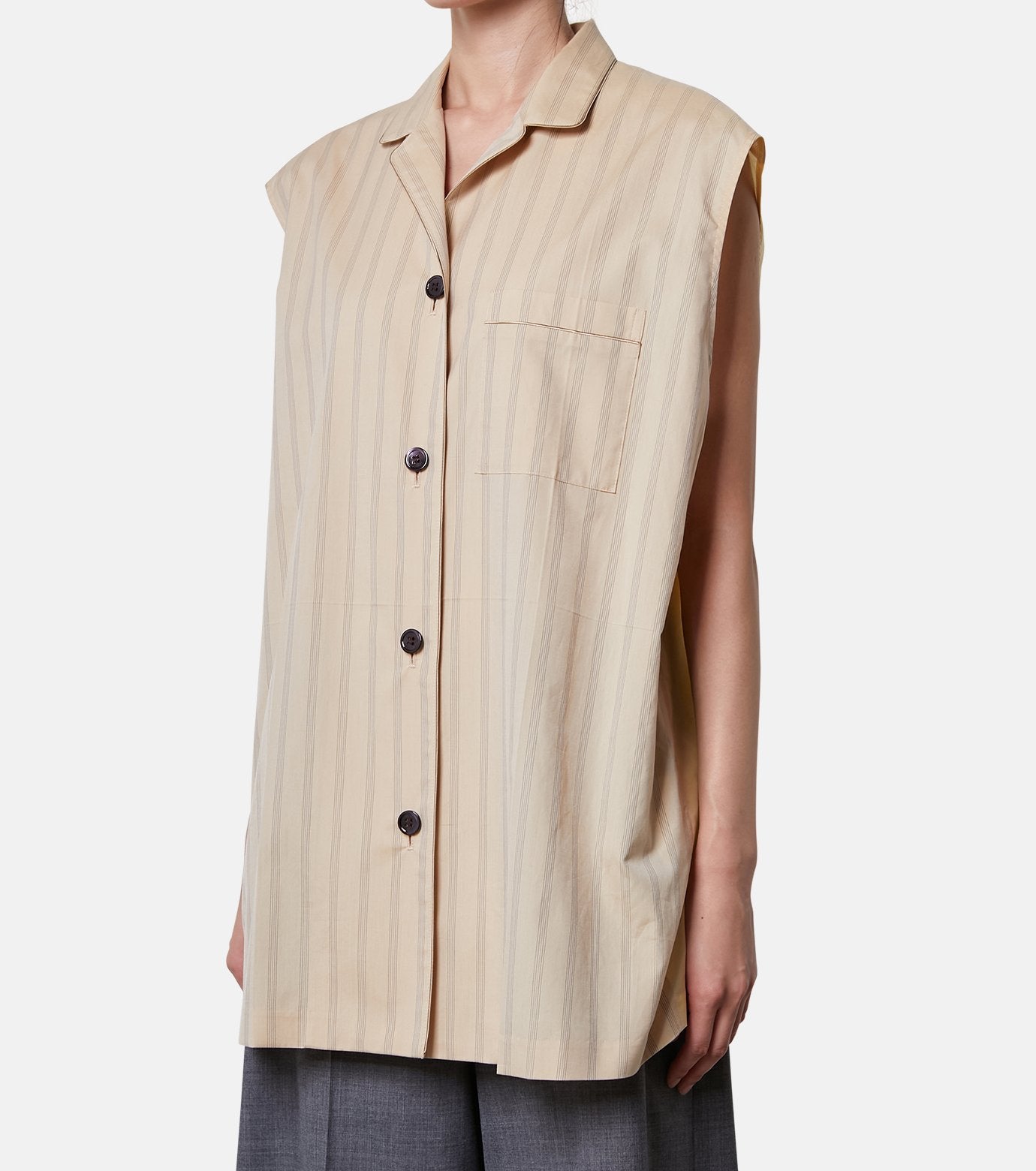 Back Taffeta  Sleeveless Shirt