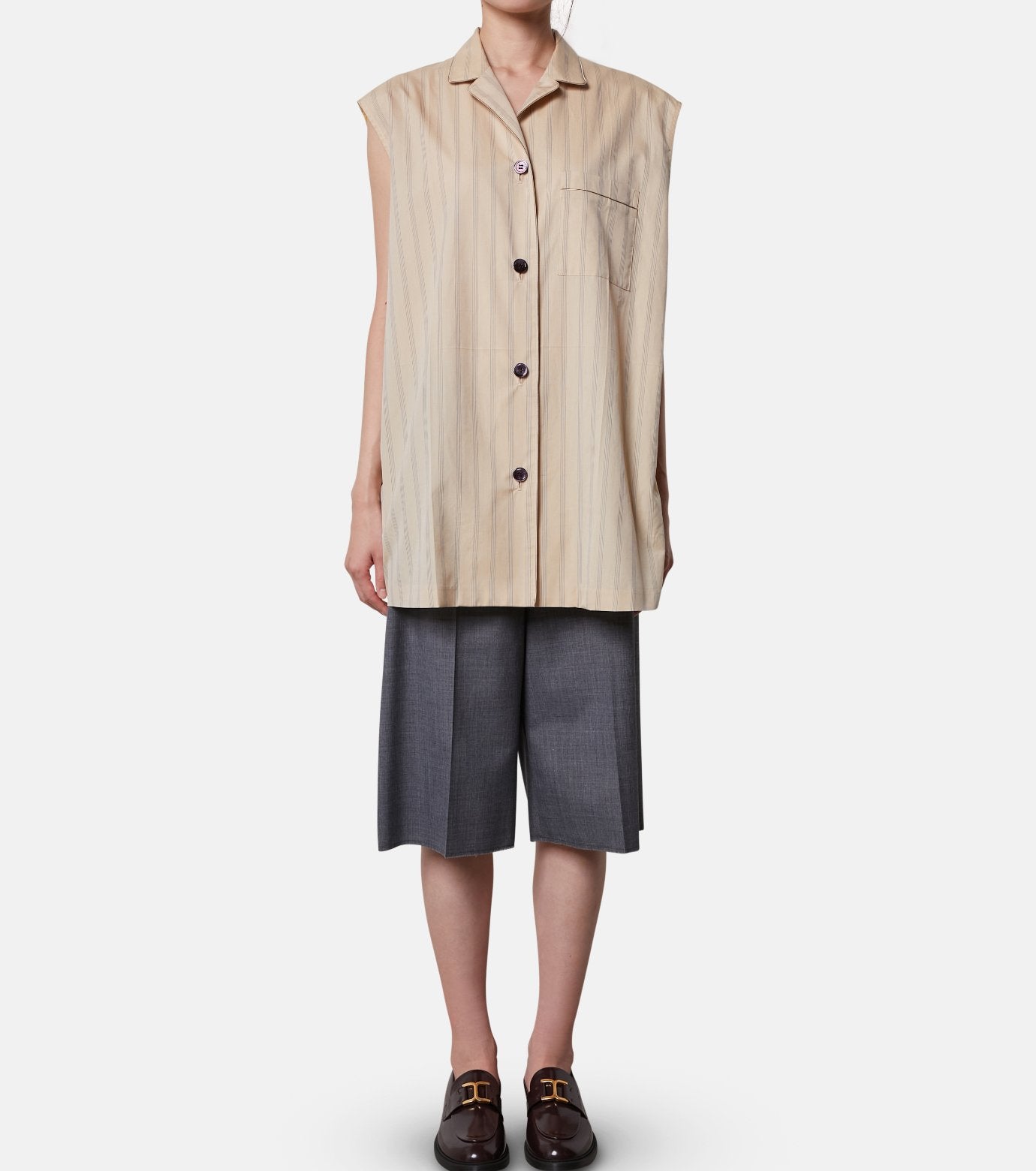 Back Taffeta  Sleeveless Shirt