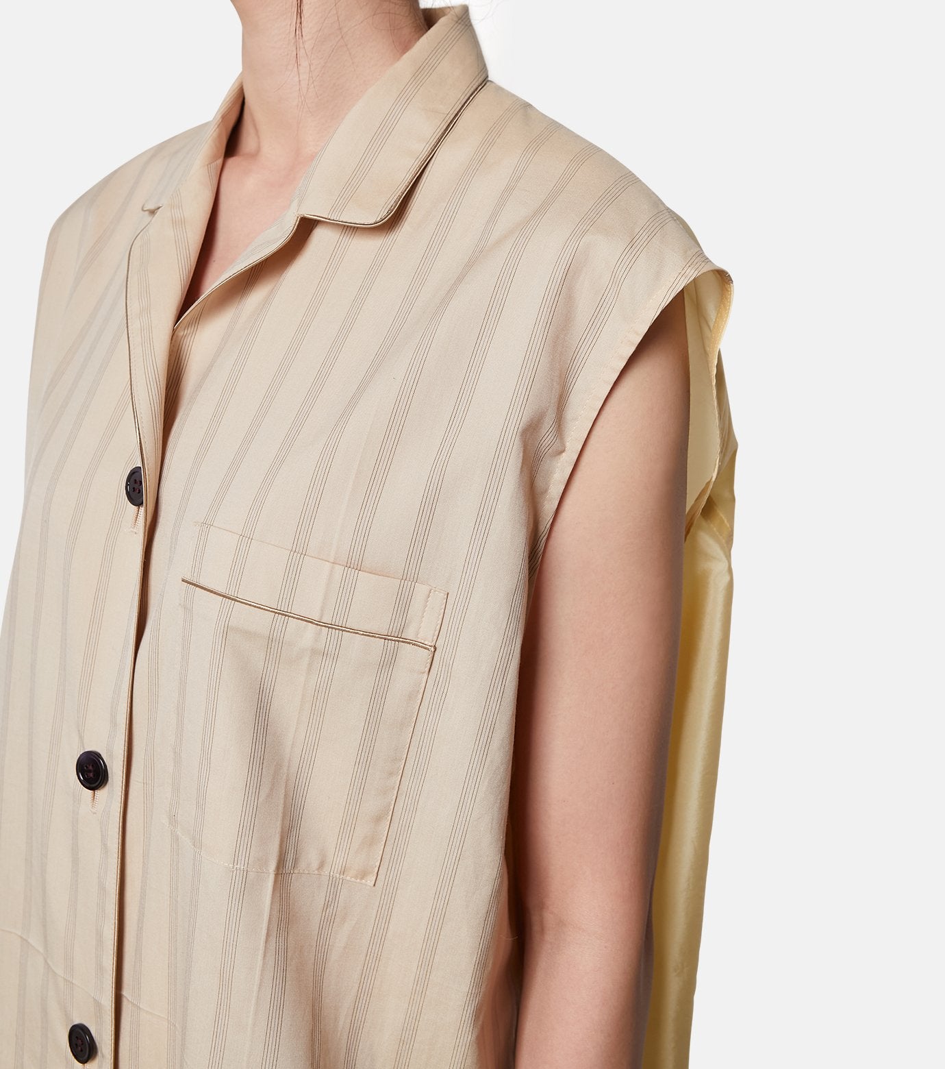 Back Taffeta  Sleeveless Shirt