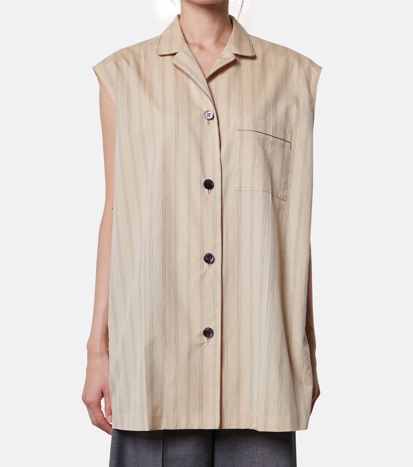 Back Taffeta  Sleeveless Shirt