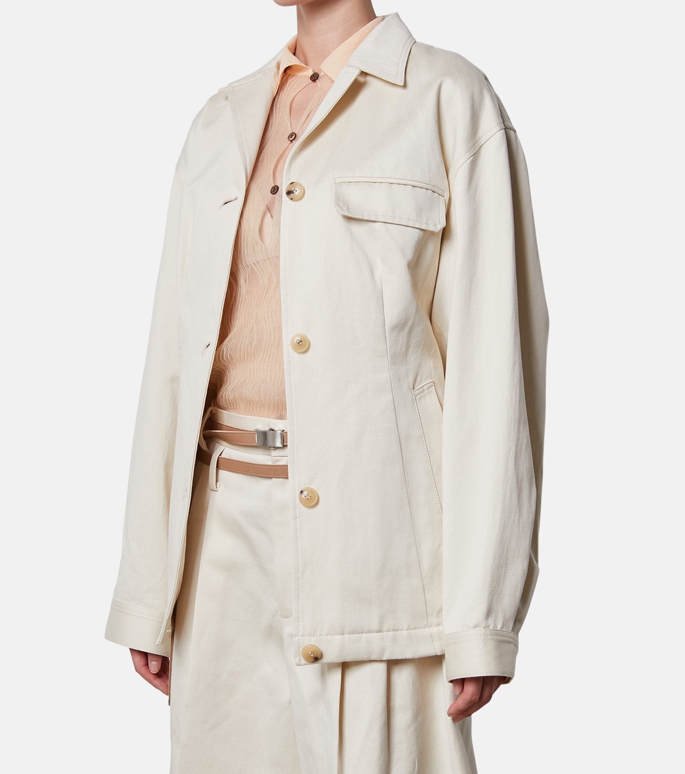 Cotton Satin Blouson Jacket