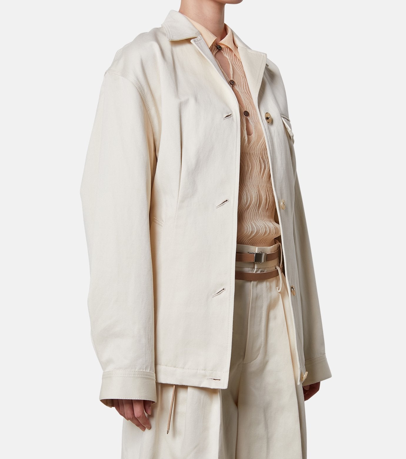 Cotton Satin Blouson Jacket