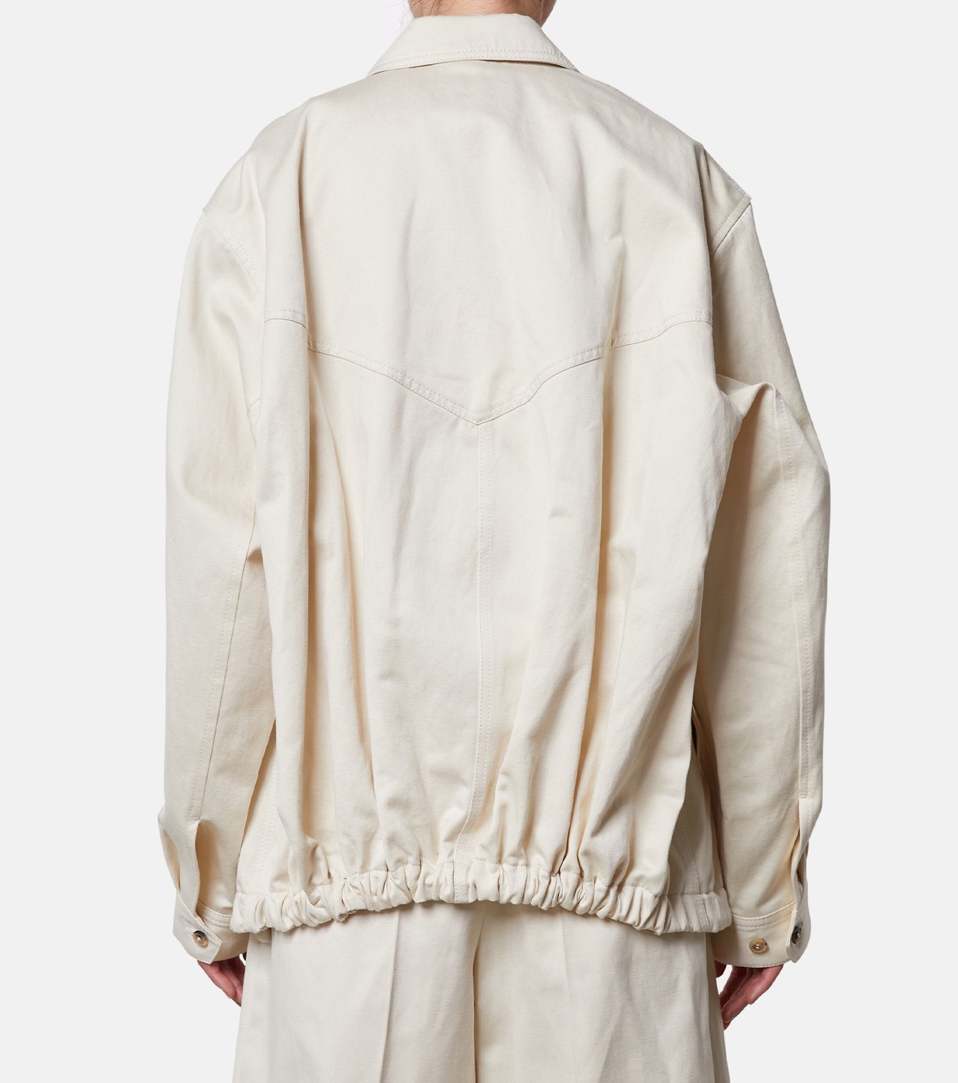 Cotton Satin Blouson Jacket