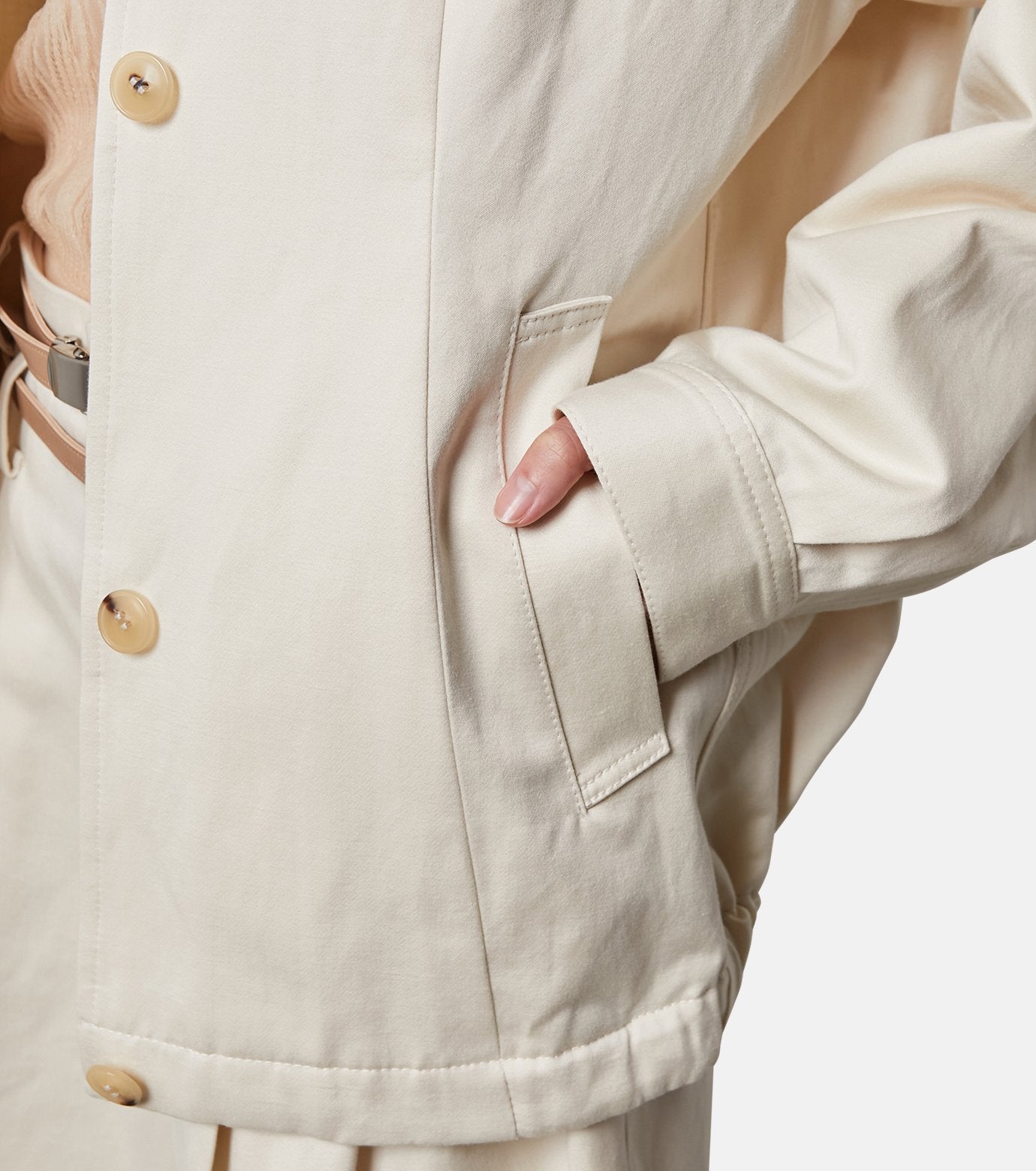 Cotton Satin Blouson Jacket