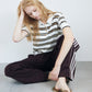 Sheer Striped Polo Knit