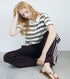 Sheer Striped Polo Knit
