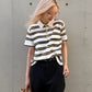 Sheer Striped Polo Knit