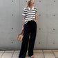 Sheer Striped Polo Knit