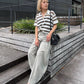 Sheer Striped Polo Knit