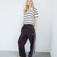 Sheer Striped Polo Knit