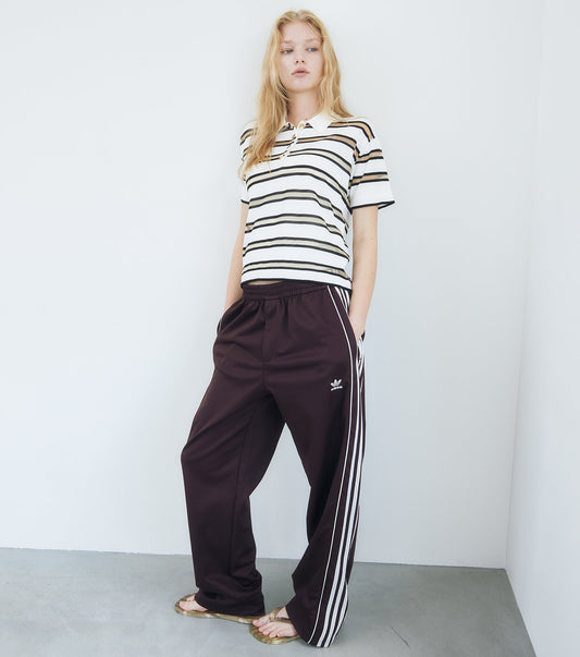 Sheer Striped Polo Knit