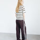 Sheer Striped Polo Knit
